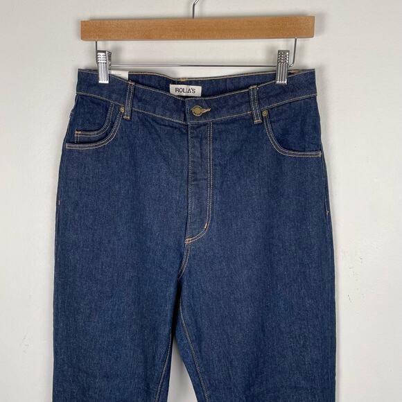 ROLLAβS Original High Rise Straight Jeans Rinse Blue NWT Sz 30 Medium Dark Wash - Picture 14 of 16